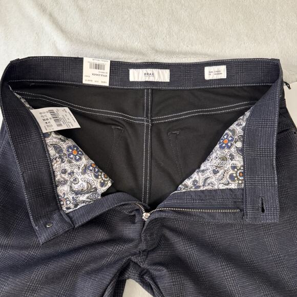 Brax Mens Chuck Modern Fit Blue Check 34/34 NWT Wonderful!!K - Picture 7 of 12